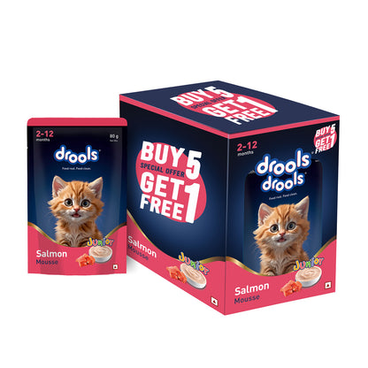 Drools Salmon Mousse Kitten 80gm (5+1) Pc