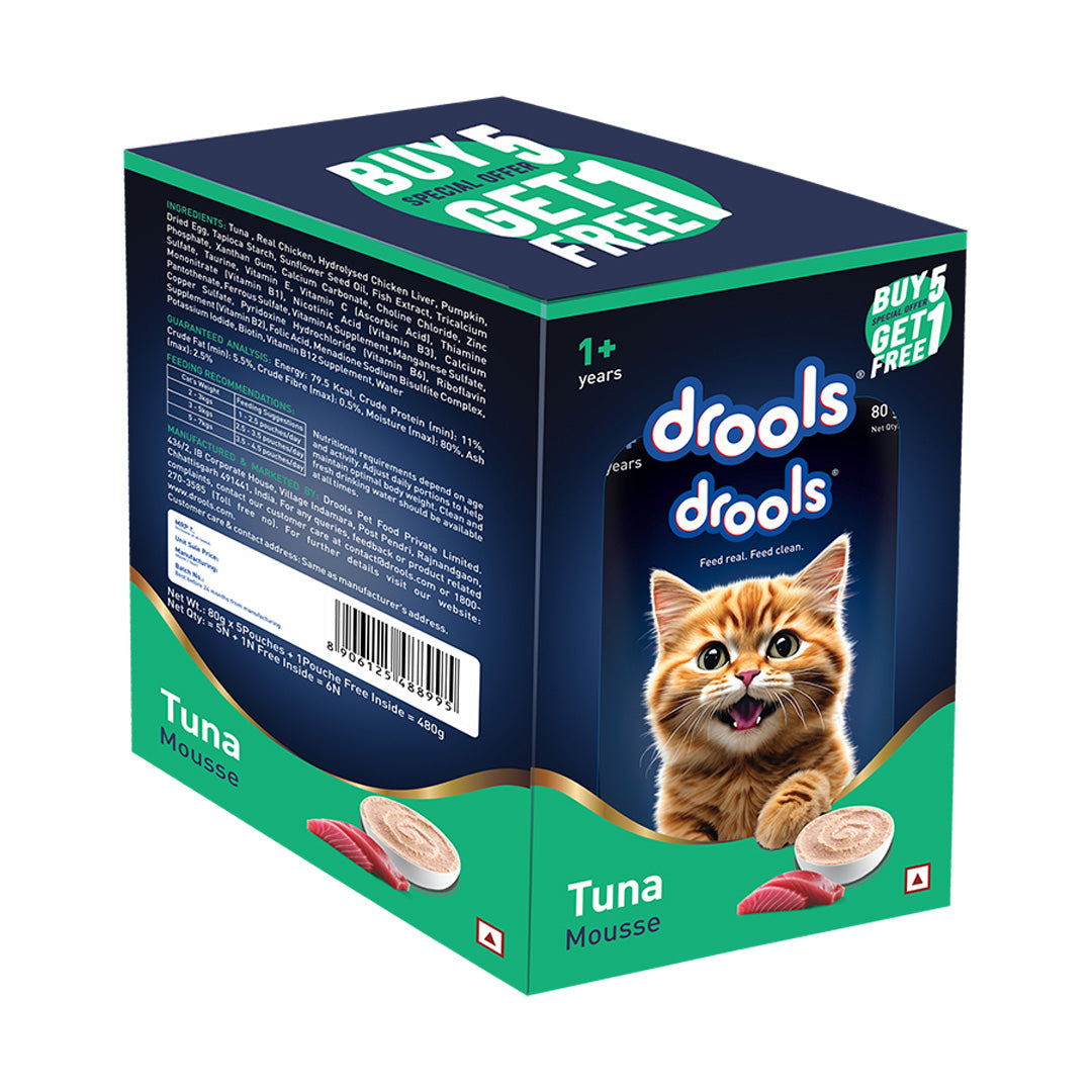 Drools Tuna Mousse Cat 80gm (5+1) Pc