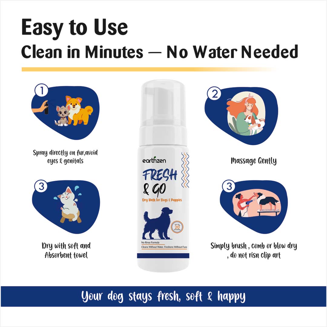 Earthzen Fresh & Go Dry Shampoo Dog | 150ml