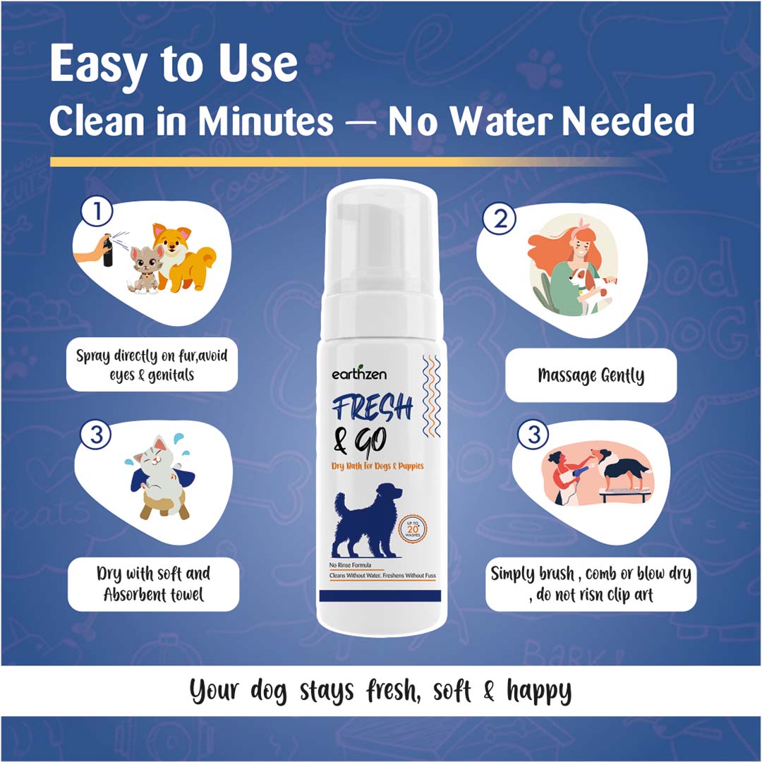 Earthzen Fresh & Go Dry Shampoo Dog | 150ml