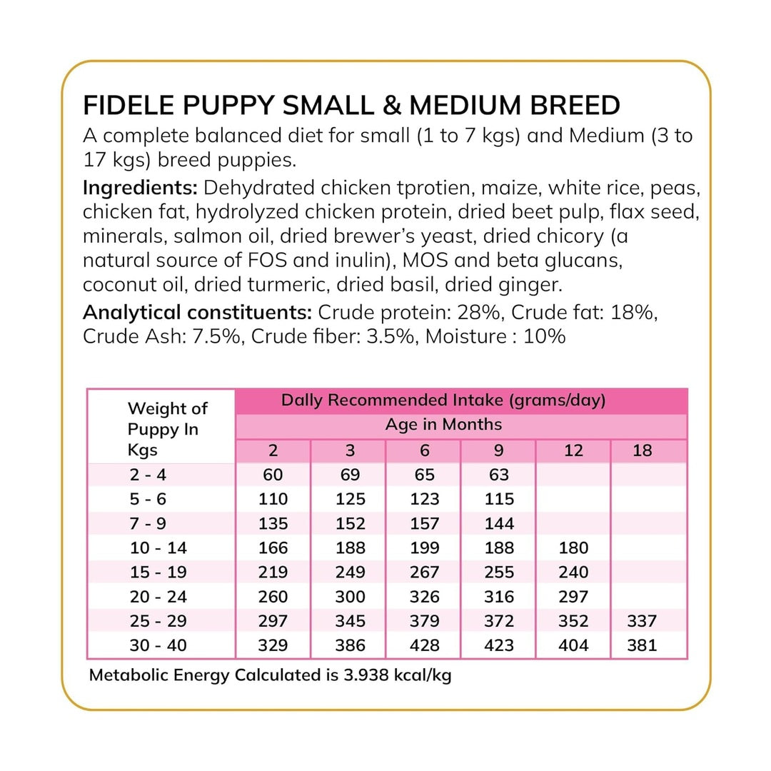 FIDELE+ SMALL & MEDIUM PUPPY 900g