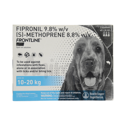 FRONTLINE PLUS (10KG-20KG) DOG SPOT ON - Animeal