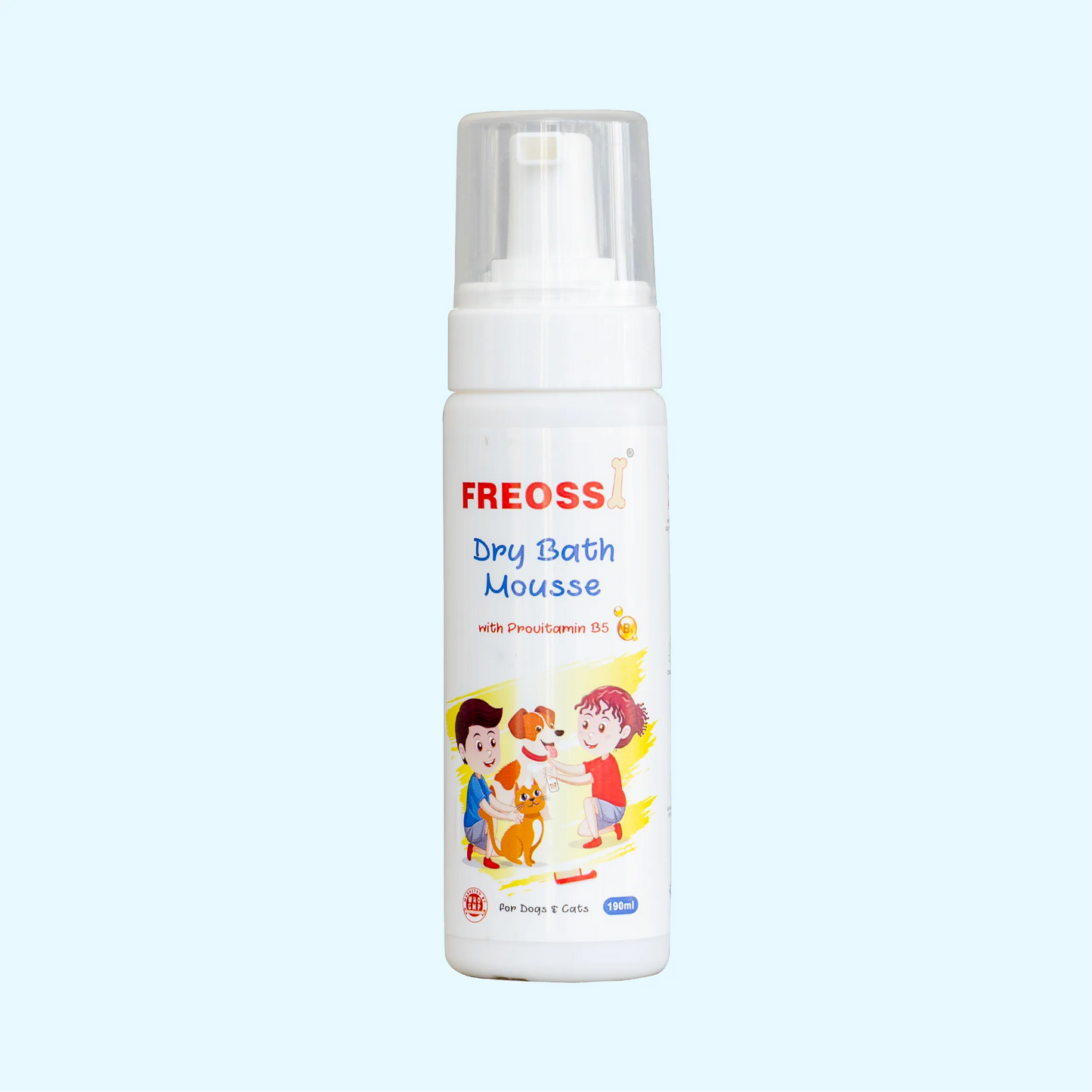 Freossi Dry Bath Mousse - Best Waterless Shampoo for Dogs Cats Puppies & Kittens
