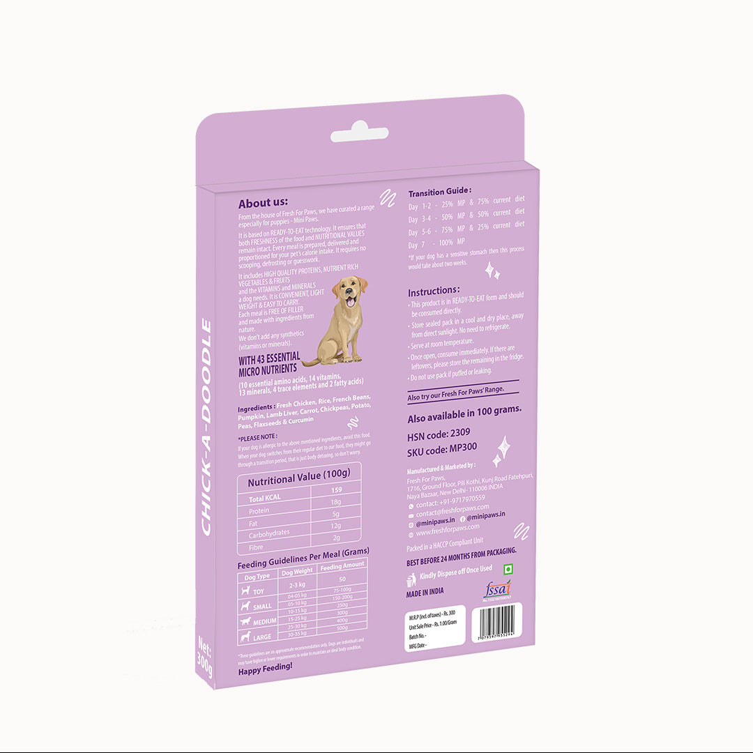 Fresh For Paws Chick A Doodle  Wet Food | For Puppy
