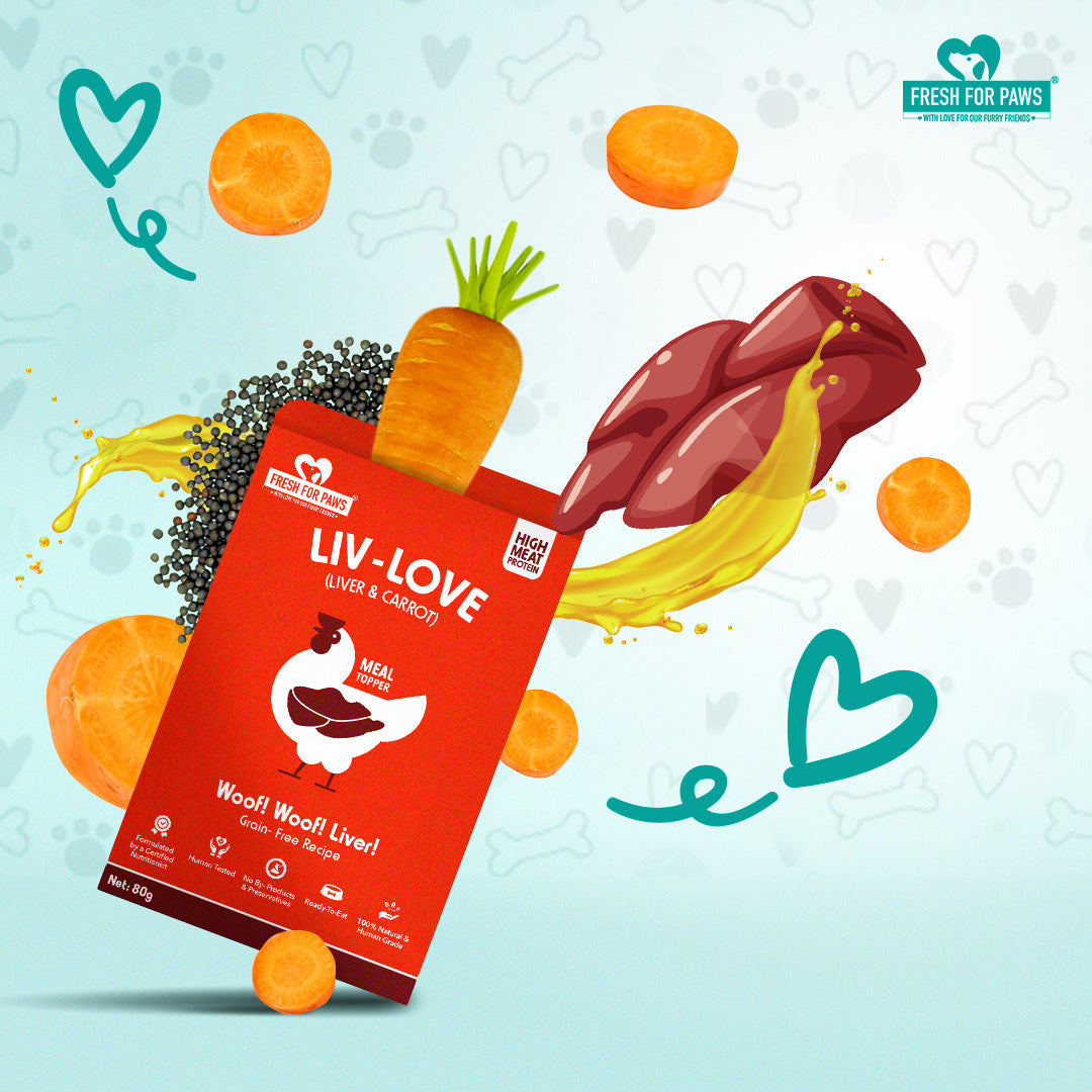 Fresh For Paws Liv Love Liver & Carrot Meal Topper for Dogs | Grain-Free