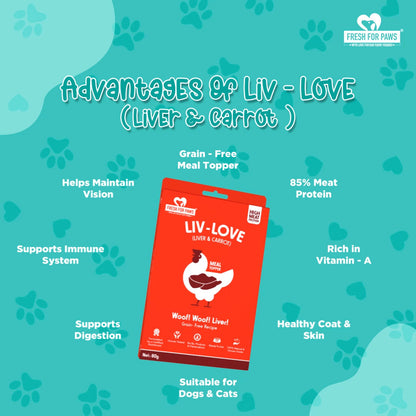Fresh For Paws Liv Love Liver & Carrot Meal Topper for Dogs | Grain-Free