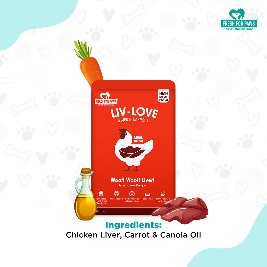 Fresh For Paws Liv Love Liver & Carrot Meal Topper for Dogs | Grain-Free
