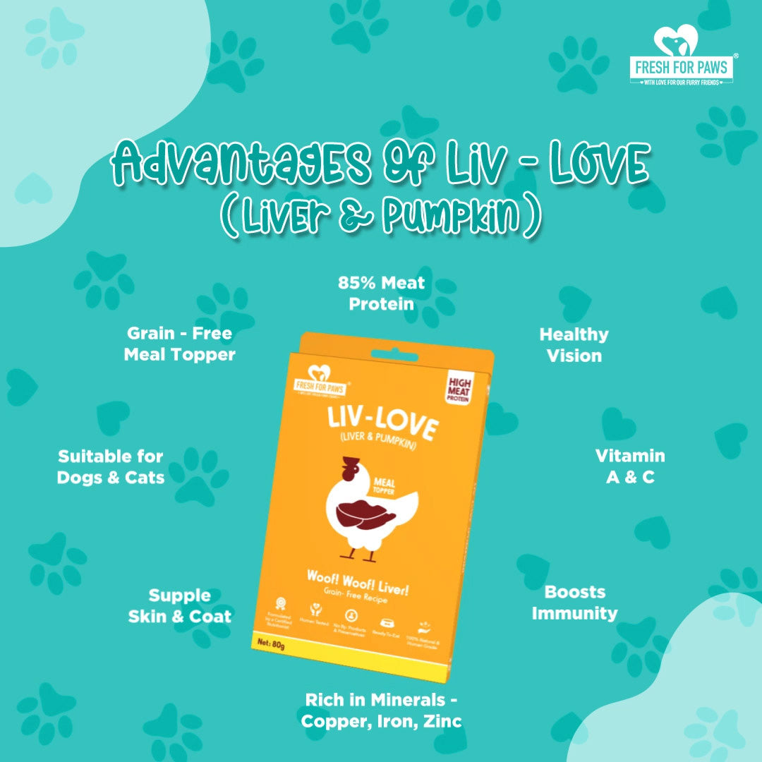 Fresh For Paws Liv Love Liver & Pumpkin Meal Topper for Dogs | Grain-Free