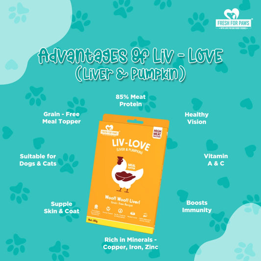 Fresh For Paws Liv Love Liver & Pumpkin Meal Topper for Dogs | Grain-Free