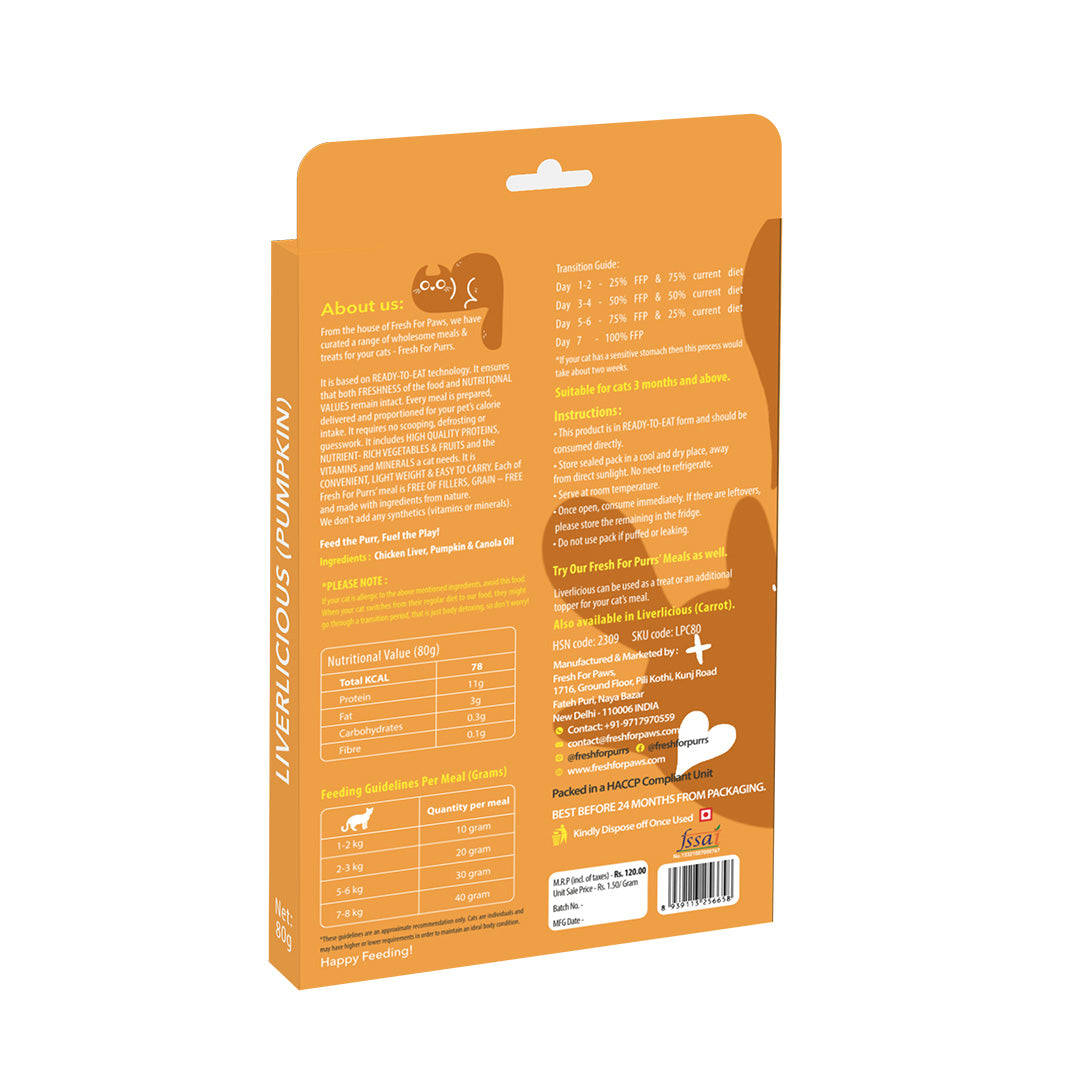 Fresh For Purrs Pumpkin Cat Food Meal Topper