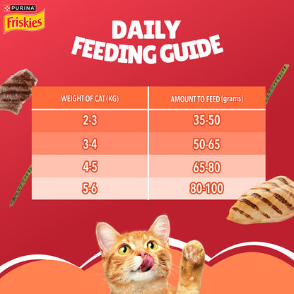 Purina Friskies Meaty Grills Adult Dry Cat Food, 2.5 Kg, Contains Chicken, Turkey, Lamb and Vegetables Flavours