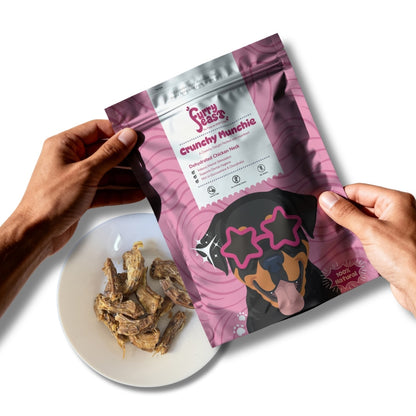 FurryFeast Crunchie Munchie | Air-Dried Chicken Neck Dog Chews