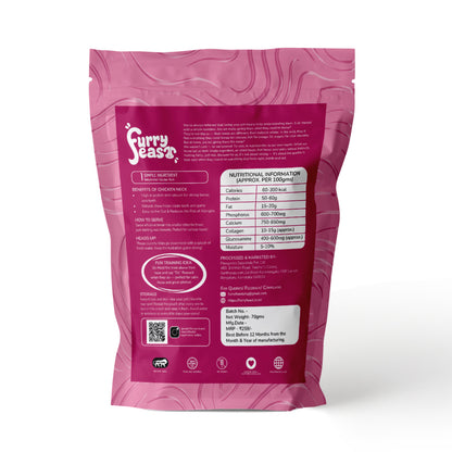 FurryFeast Crunchie Munchie | Air-Dried Chicken Neck Dog Chews