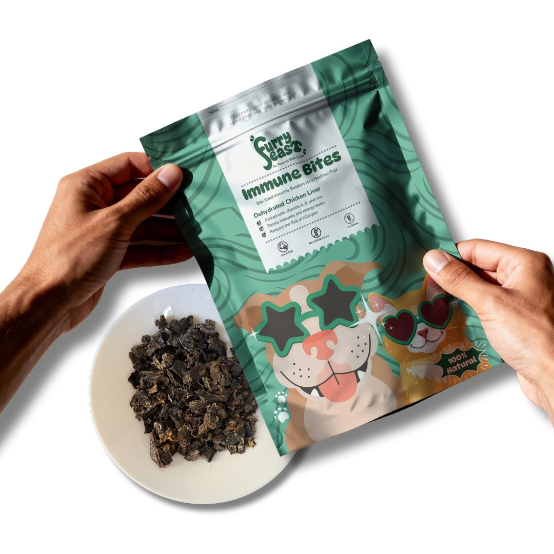 FurryFeast Immune Bites | Chicken Liver Jerky Treats for Dogs & Cats