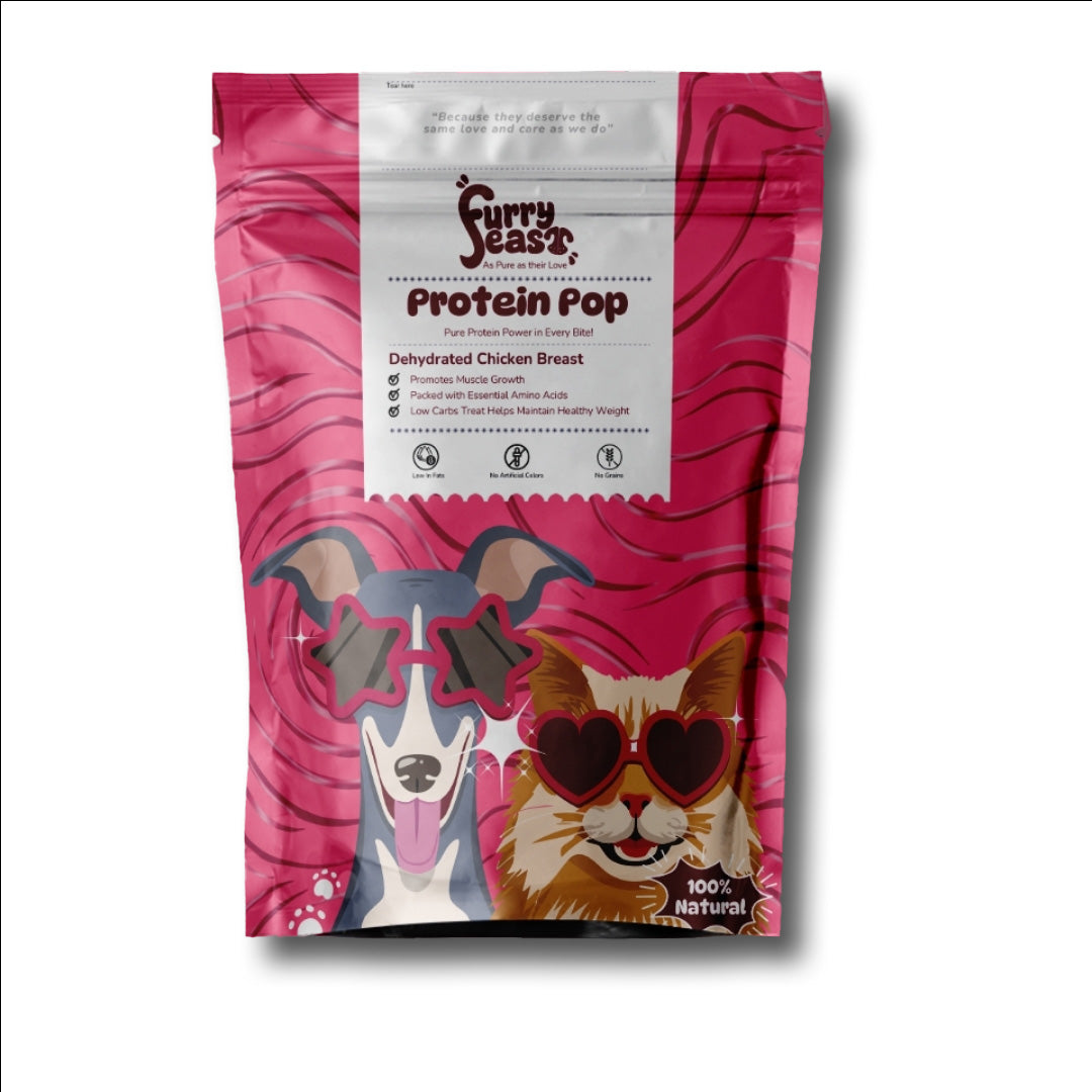 FurryFeast Protein Pop | Chicken Breast Jerky Treats for Dogs & Cats