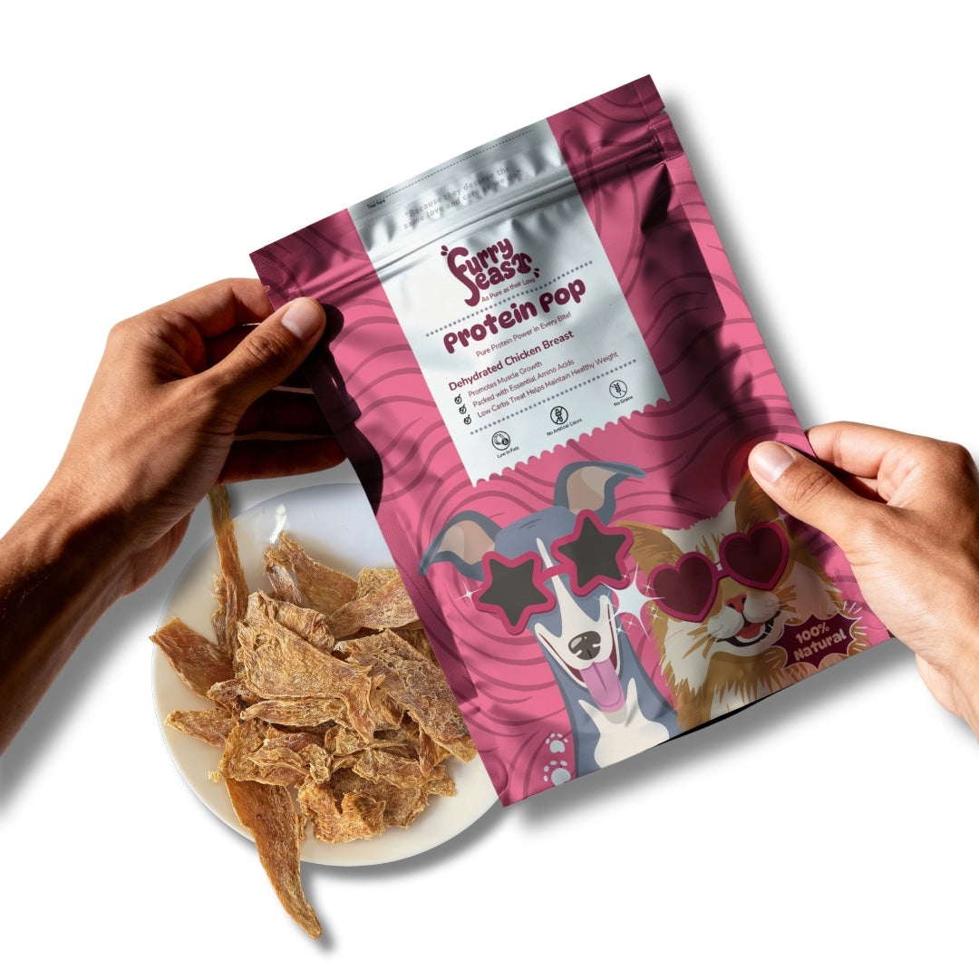 FurryFeast Protein Pop | Chicken Breast Jerky Treats for Dogs & Cats