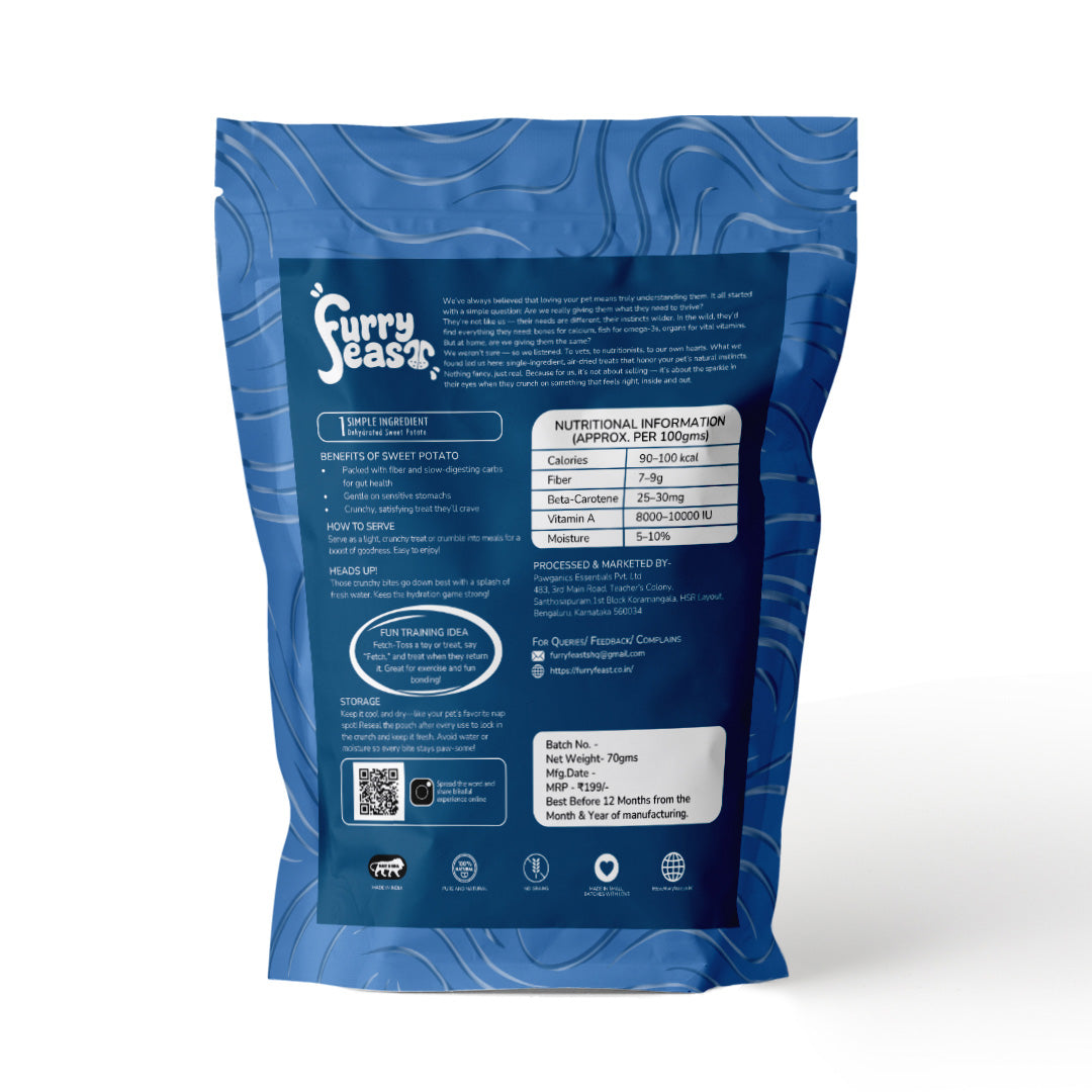 FurryFeast Sweet Pawtato | Dehydrated Sweet Potato Dog Treats