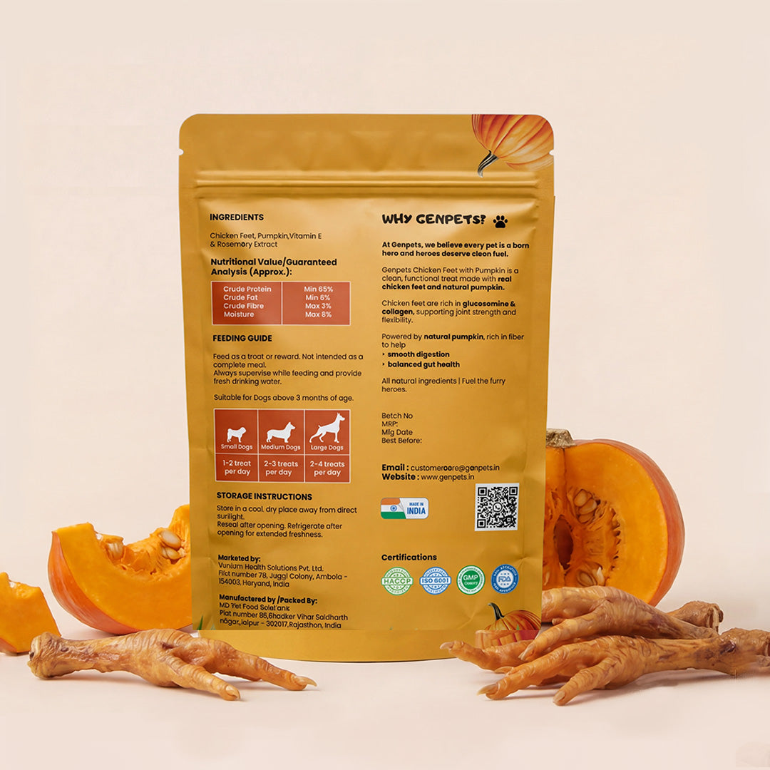 GENPets Chicken Feet with Pumpkin