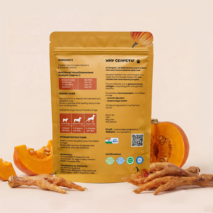 GENPets Chicken Feet with Pumpkin