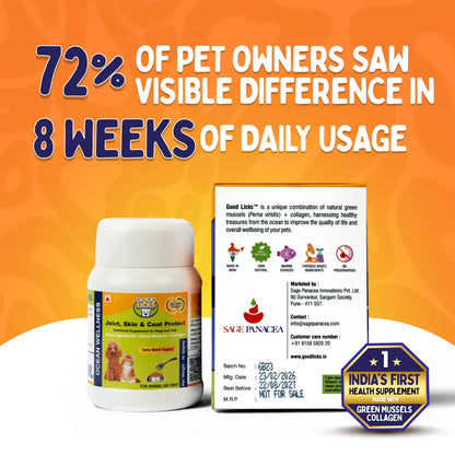 GOOD LICKS™ JOINT SKIN AND COAT PROTECT FOR DOGS (30 GRAMS) - Animeal