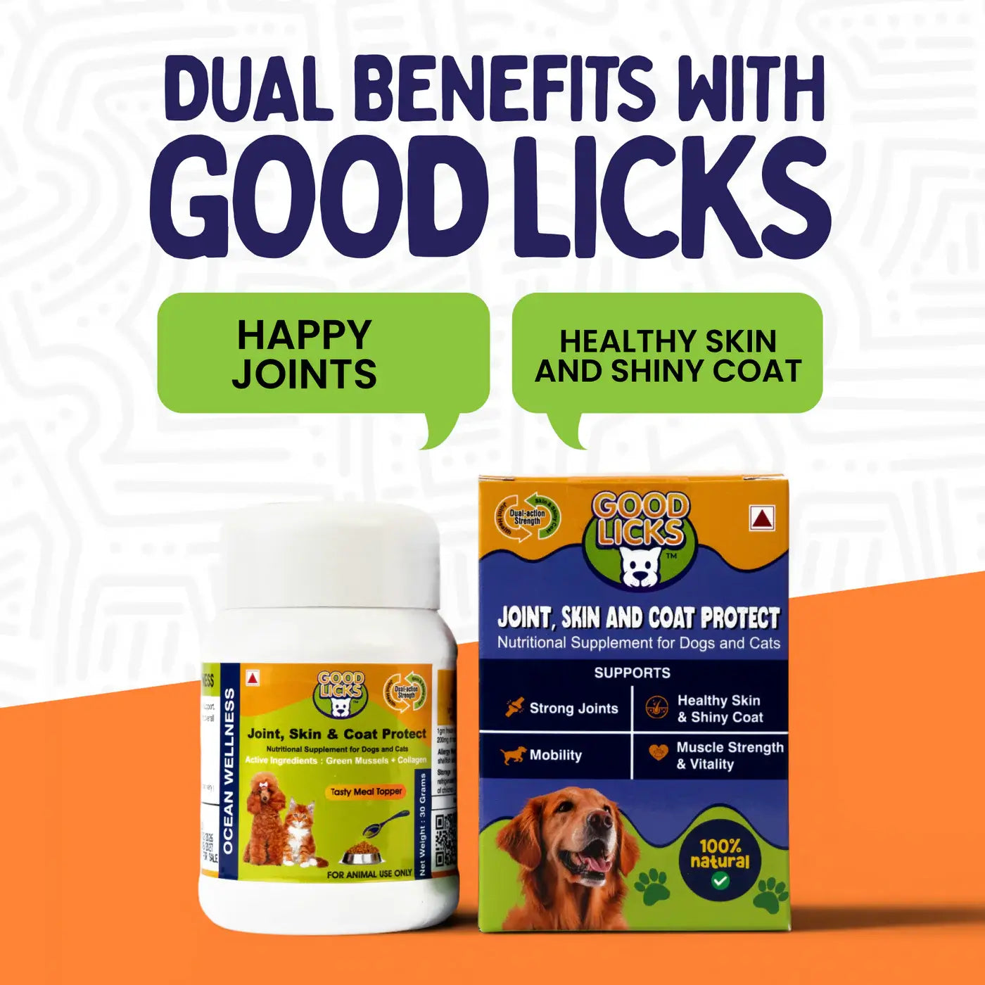 GOOD LICKS™ JOINT SKIN AND COAT PROTECT FOR DOGS (30 GRAMS) - Animeal