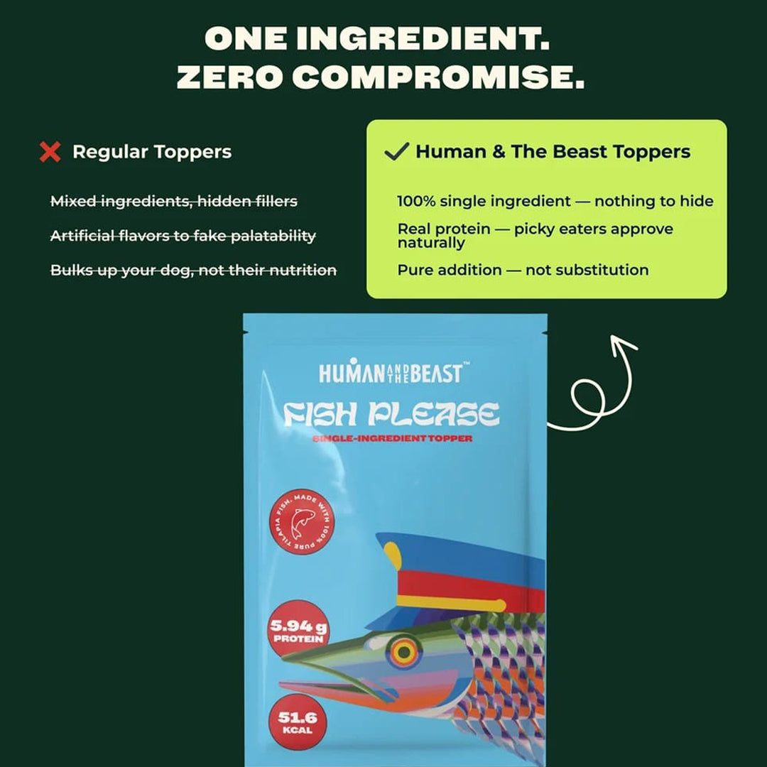 HUMAN AND THE BEAST 100% Single Ingredient Toppers | FISH PLEASE