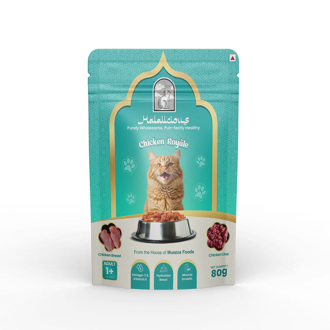 Halalicious Chicken Royale Cat Wet Food | Adult Cats | 80g x Pack of 6