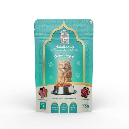 Halalicious Chicken Royale Cat Wet Food | Adult Cats | 80g x Pack of 6