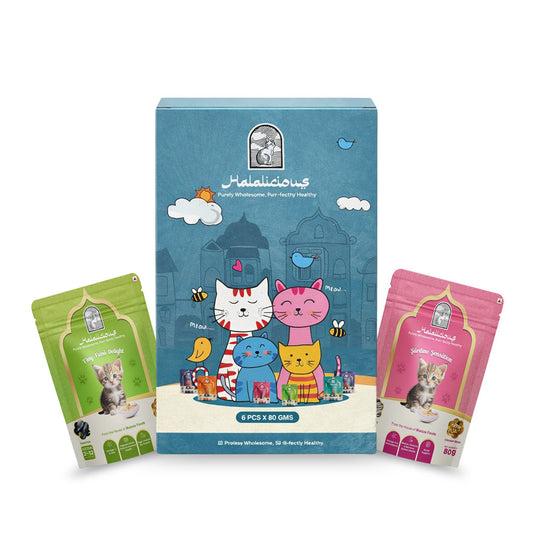 Halalicious Kitten Trial Pack Cat Wet Food | Tuna & Sardine Flavours | 80g x Pack of 6