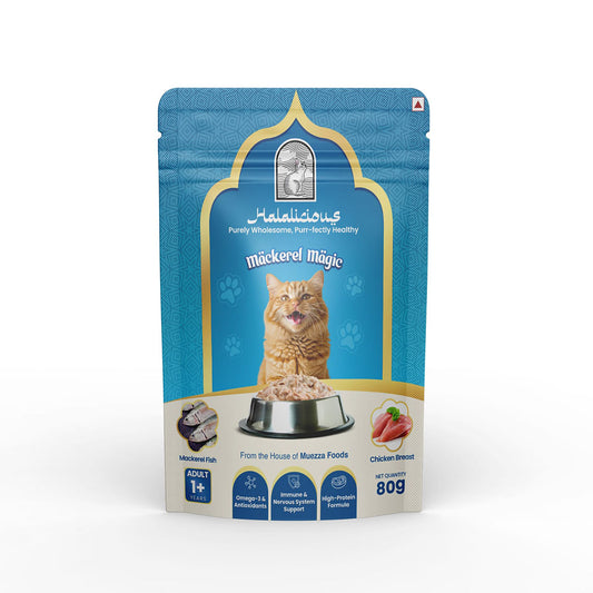 Halalicious Mackerel Magic Cat Wet Food | Adult Cats | 80g x Pack of 6