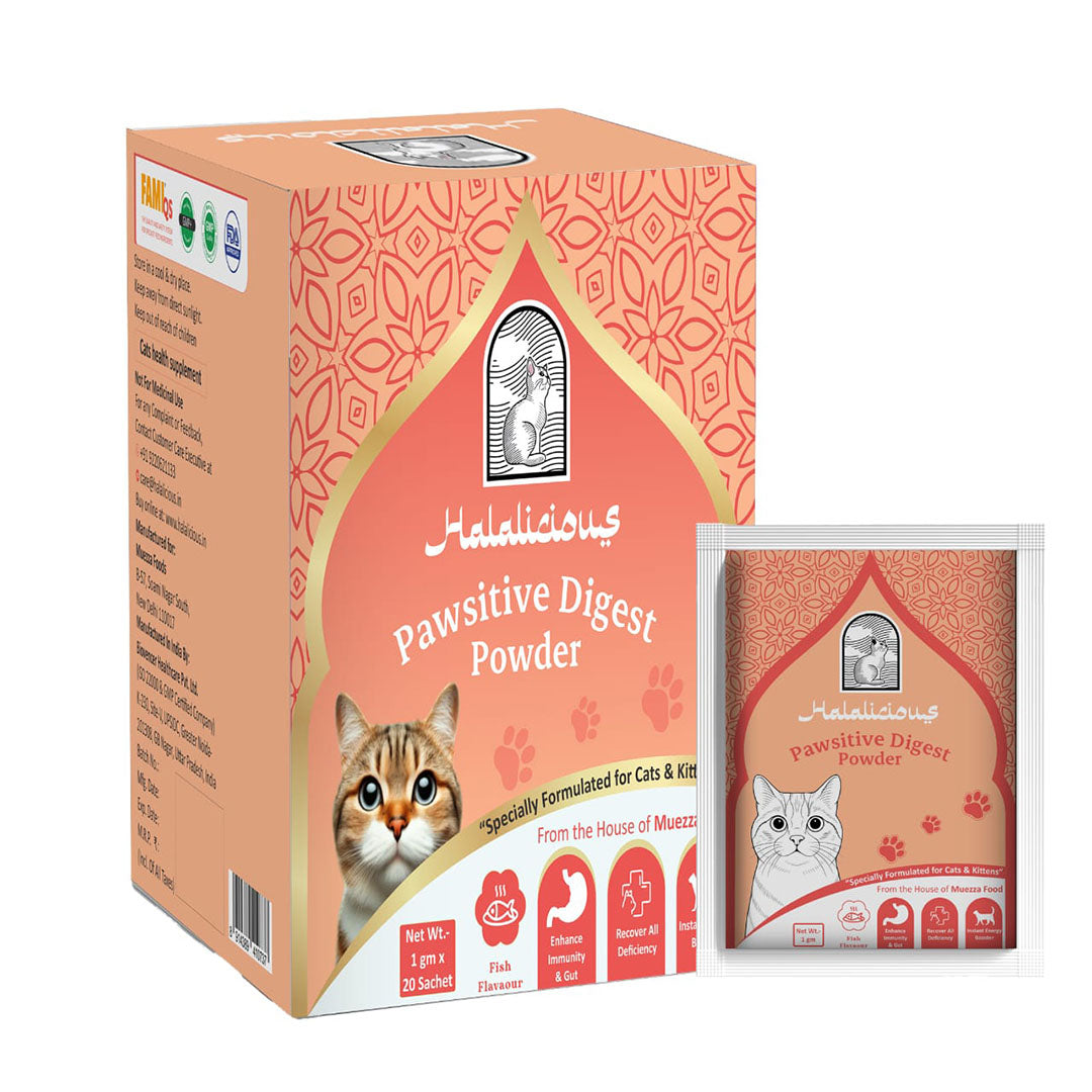 Halalicious Pawsitive Digest Powder | Digestive & Gut Health Supplement for Cats