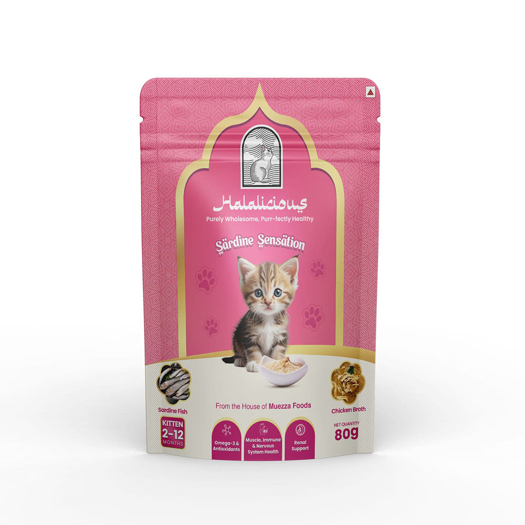 Halalicious Sardine Sensation Cat Wet Food | Kitten | 80g x Pack of 6