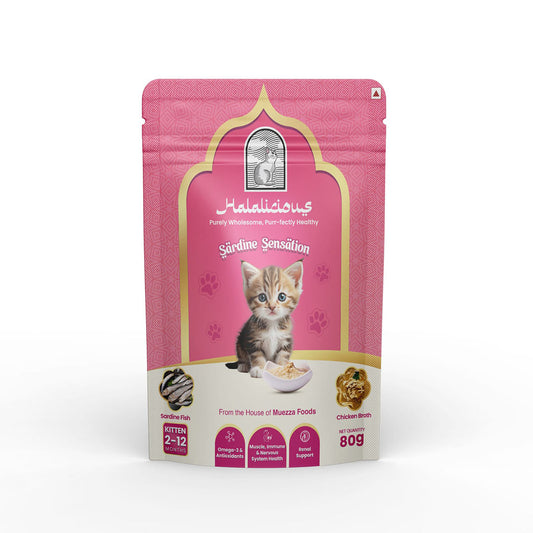 Halalicious Sardine Sensation Cat Wet Food | Kitten | 80g x Pack of 6