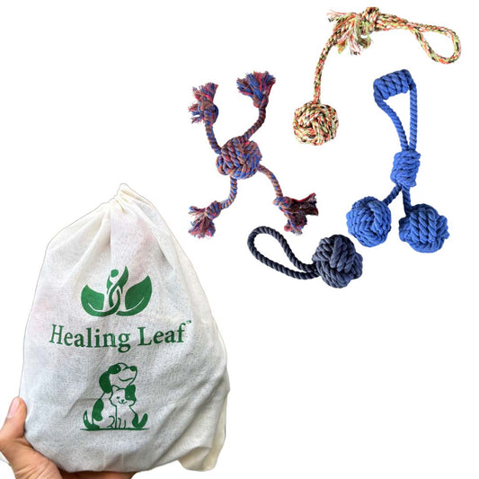 Healing Leaf 100% Cotton Rope Toys - Pack Of 4