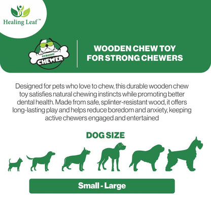Healing Leaf Wooden Chew Toys - Bone