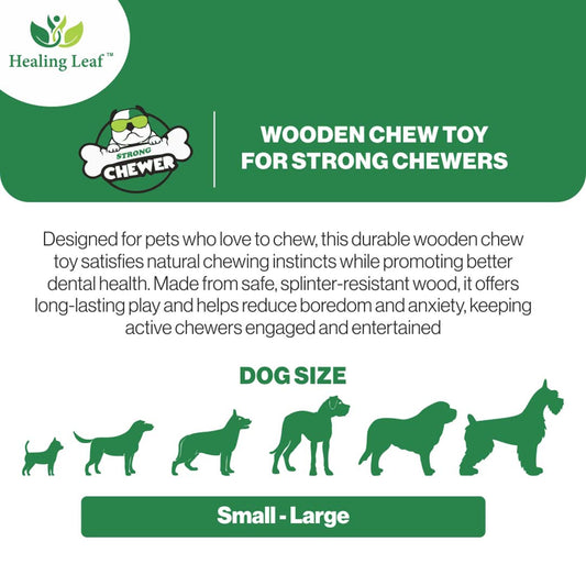Healing Leaf Wooden Chew Toys - Bone