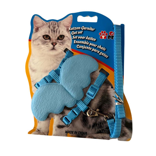 Healing Leaf Cat Angel Harness Blue