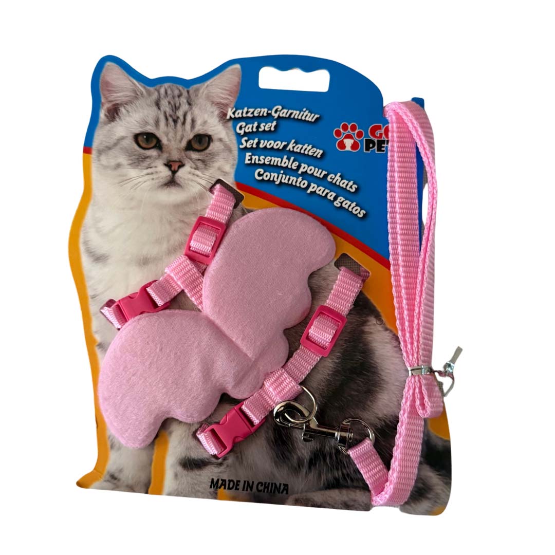 Healing Leaf Cat Angel Harness Pink