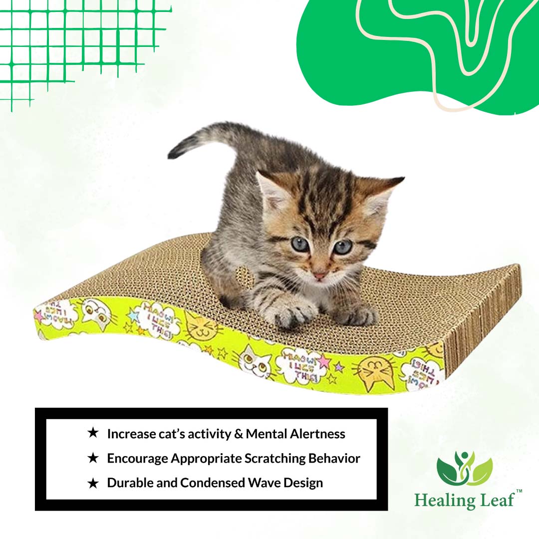 Healing Leaf Cat Scratching Mat Wave Shaped