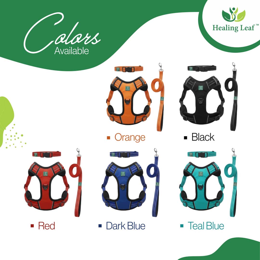 Healing Leaf Dog Harness | Dark Blue - Set of 3