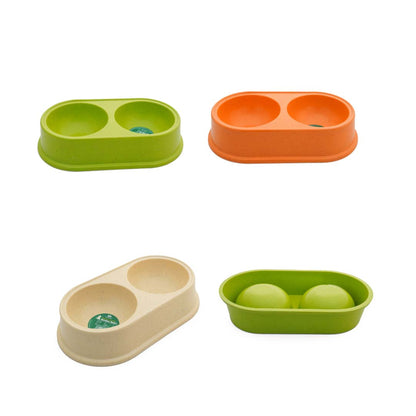 Healing Leaf Dual Bamboo Bowl Beige