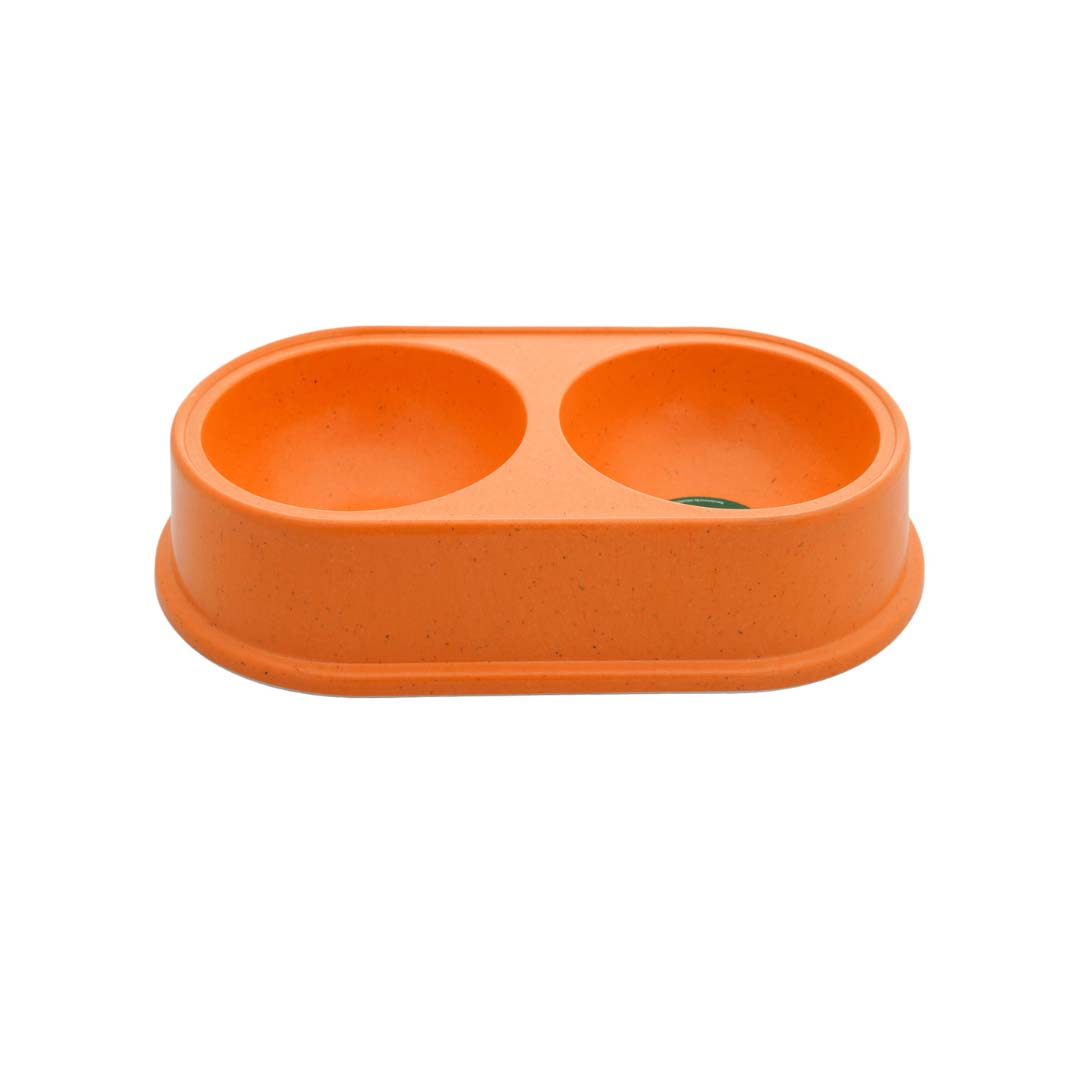 Healing Leaf Dual Bamboo Bowl Orange