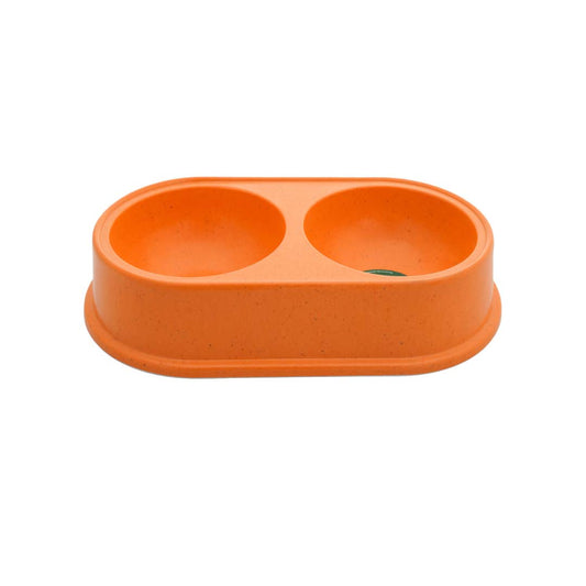 Healing Leaf Dual Bamboo Bowl Orange