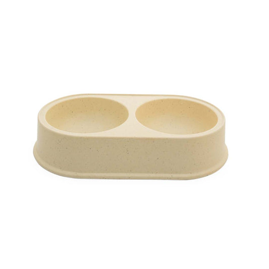 Healing Leaf Dual Bamboo Bowl Beige