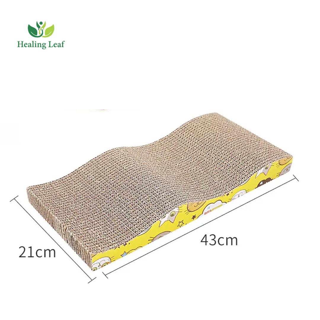 Healing Leaf 2-in-1 Cat Scratcher Toy | Ocean Shape Cardboard Scratching Pad