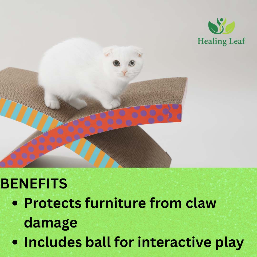 Healing Leaf 2-in-1 Cat Scratcher Toy | Ocean Shape Cardboard Scratching Pad