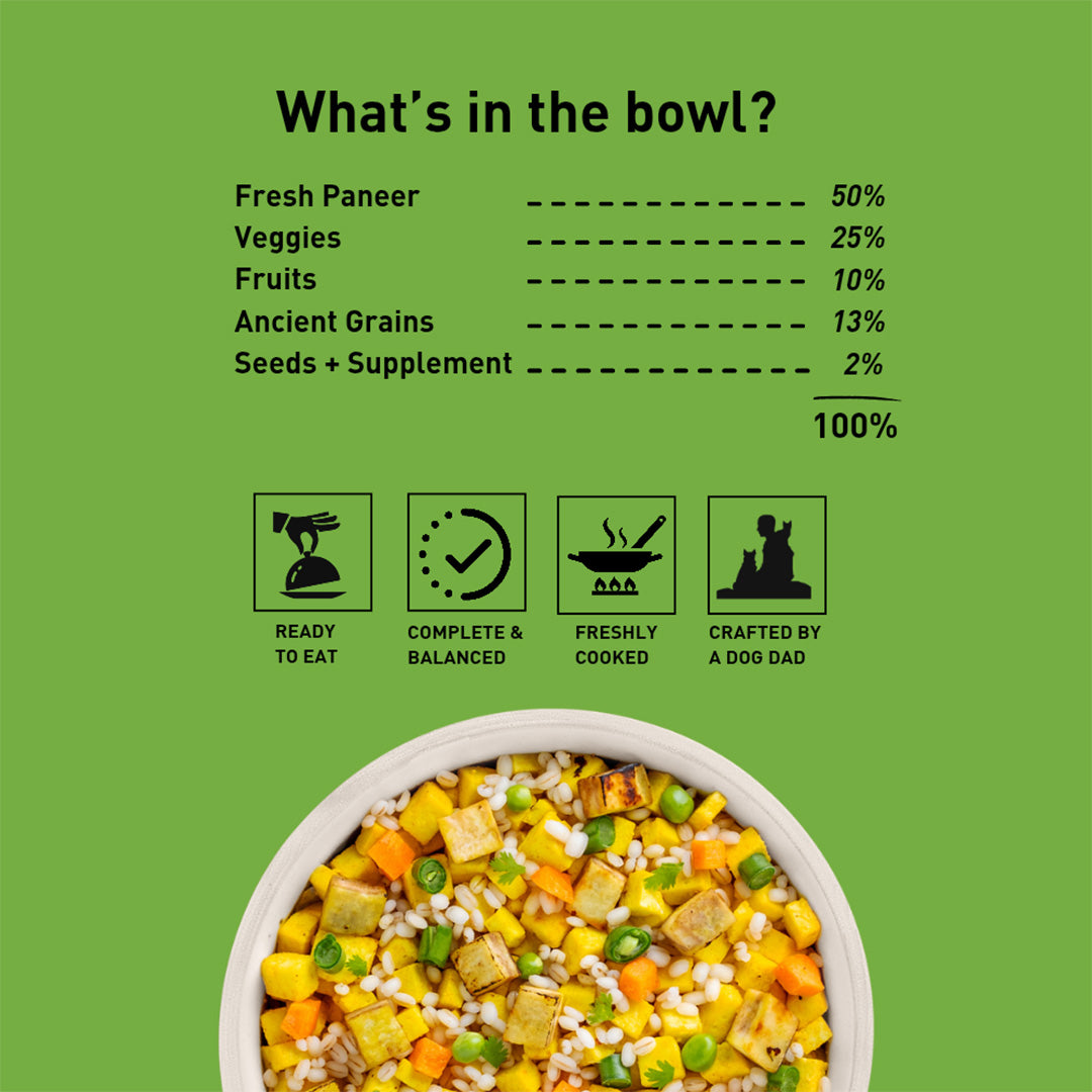 Homiee & Ginger Homiee & Ginger | Power Bowl | Fresh Food for Dogs | Paneer & Veggies
