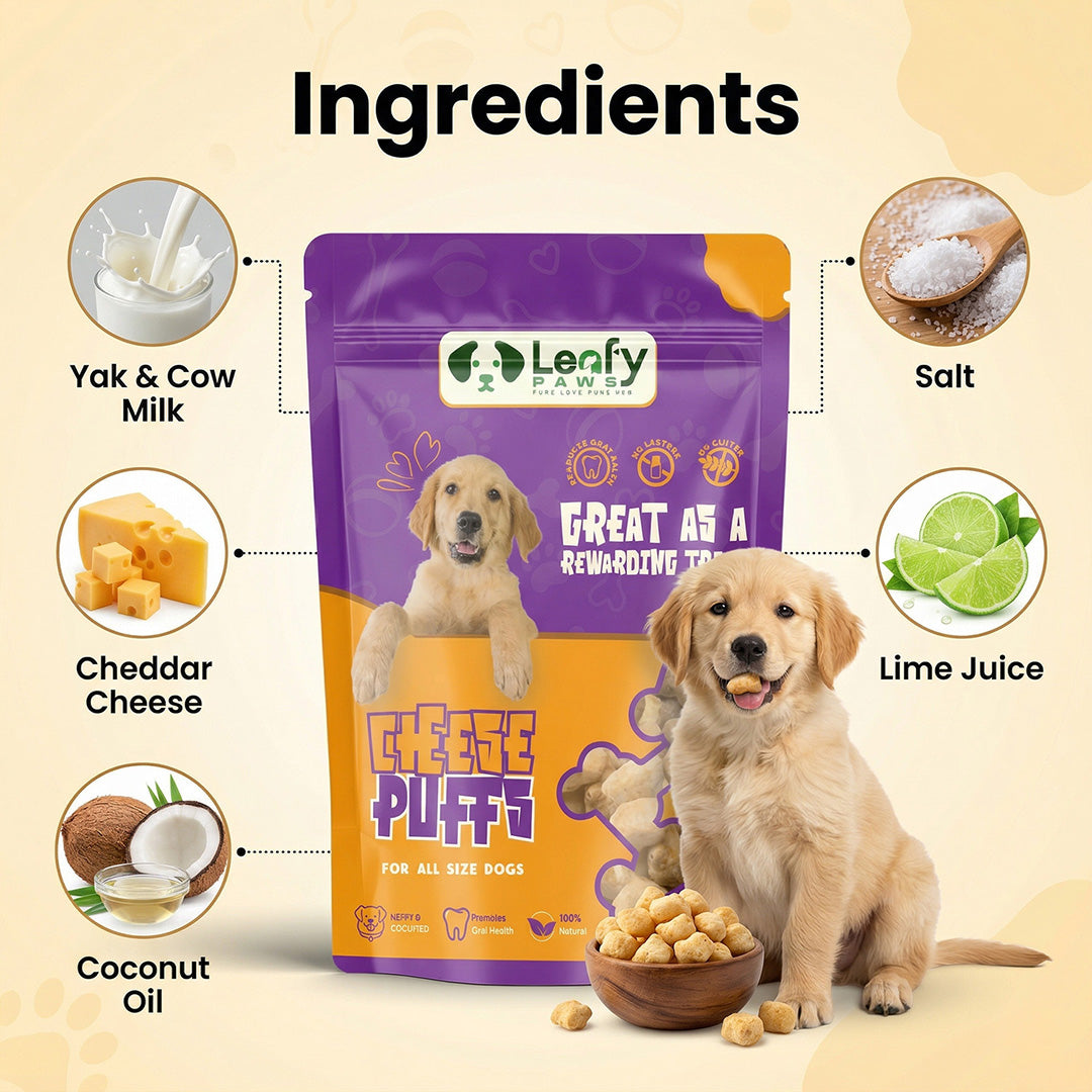 Leafy Paws Cheese Puffs - Cheddar Cheese