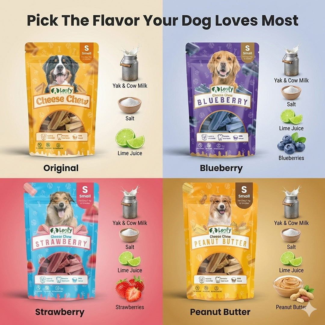 Leafy Paws Cheese Chew - Strawberry