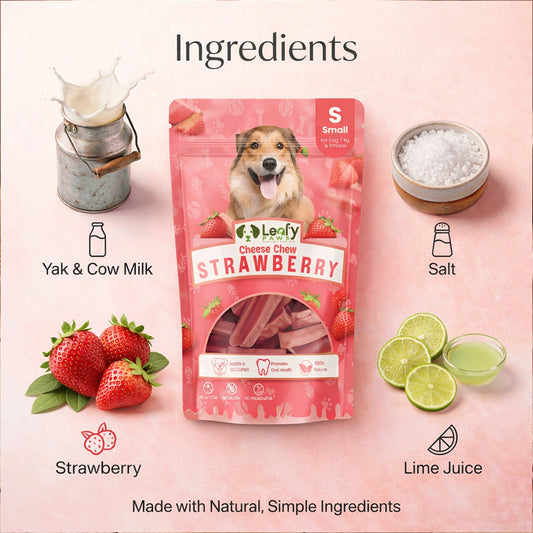 Leafy Paws Cheese Chew - Strawberry